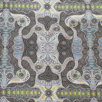 Preview: GREEN REGENERATION Aborigines Stoff aus Australien